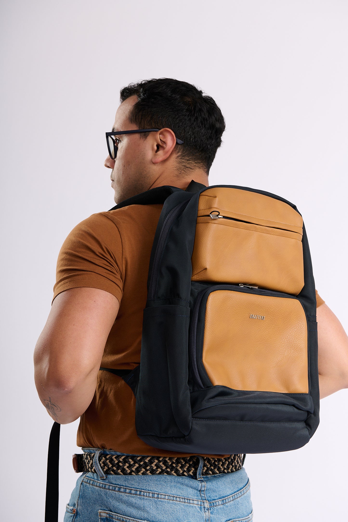 Mochila Wells azul/camel – Crafters