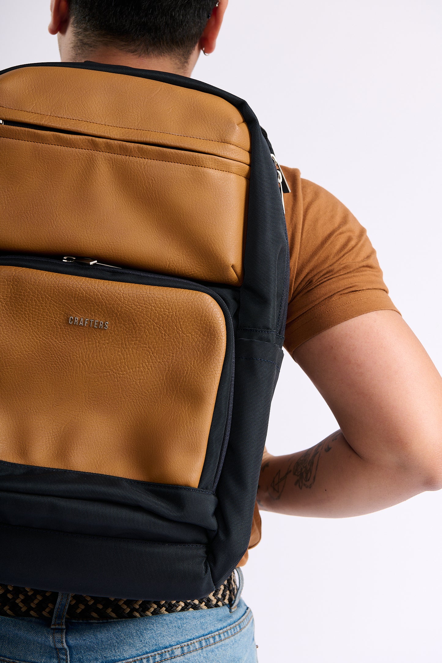 Mochila Wells azul/camel – Crafters