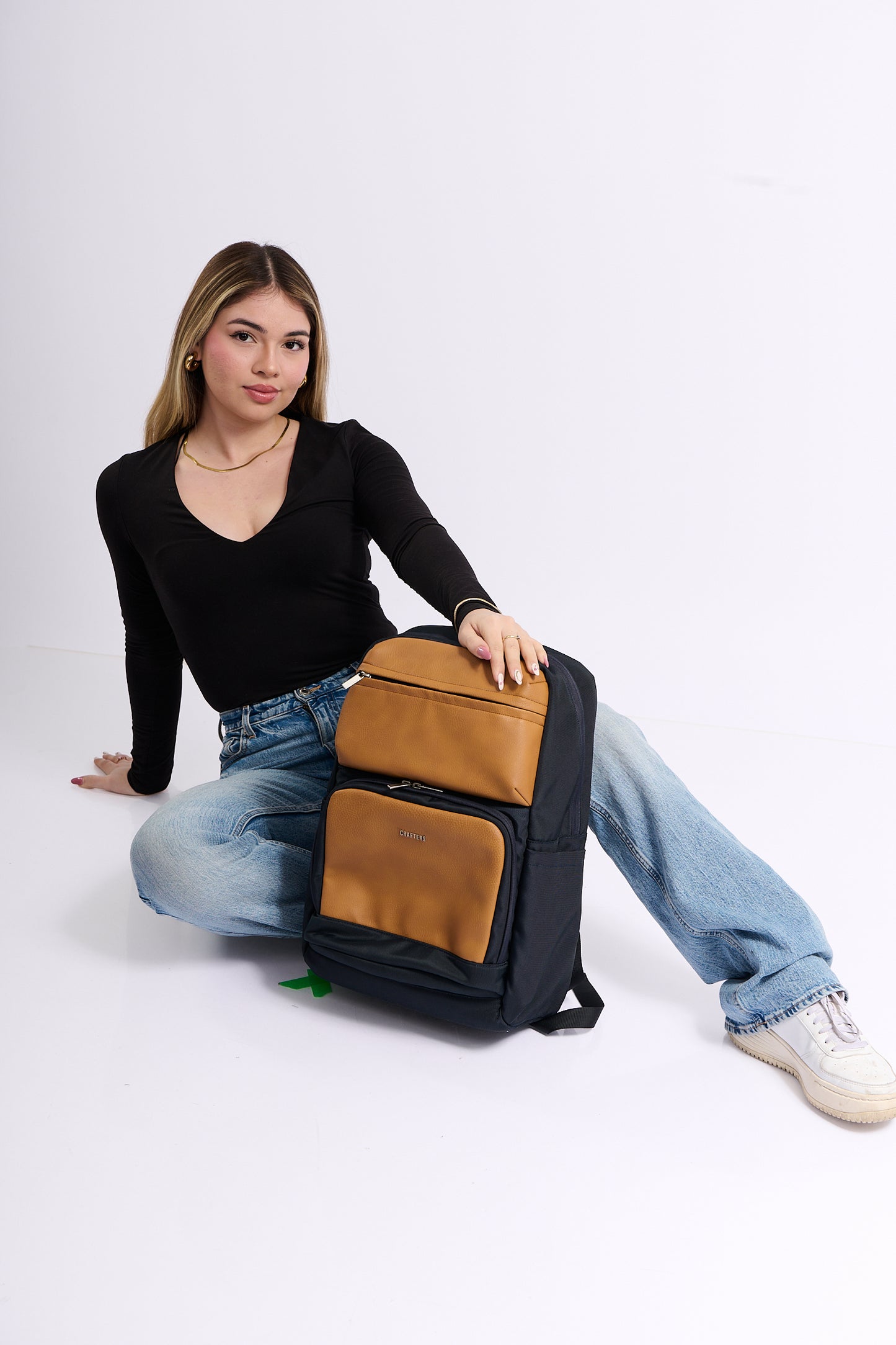 Mochila Wells azul/camel – Crafters