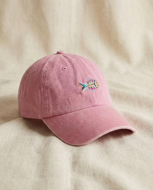 Gorra Bordada en Denim Rosado – Pez Multicolor