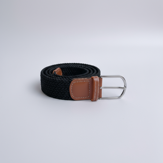 Correa Trenzada de Lona Elástica Negro