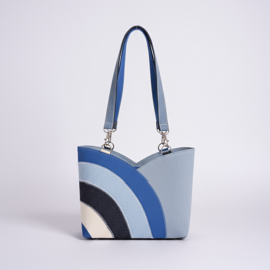 Cartera Sandy – Olas de Denim Doble diseño