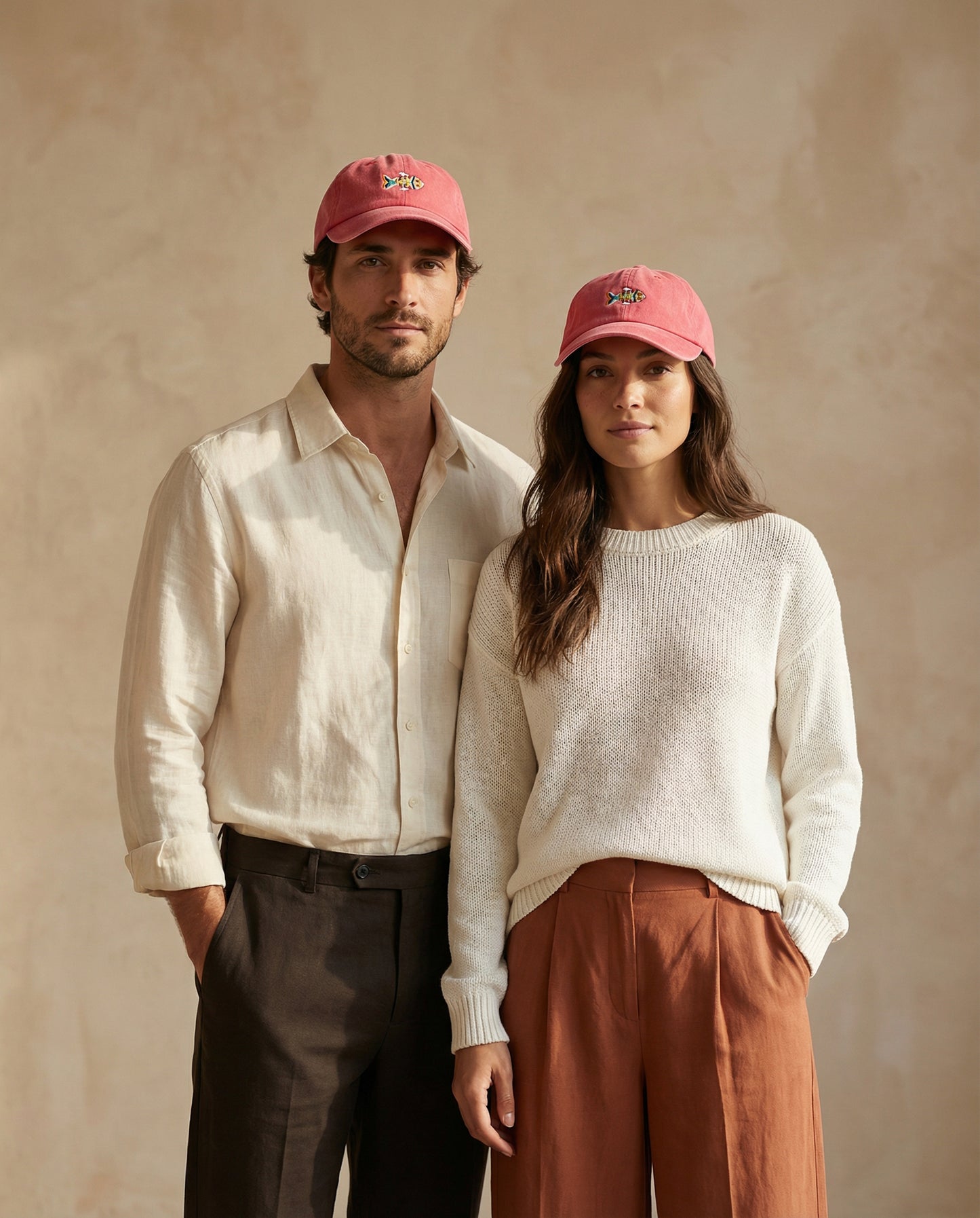 Gorra Bordada en Denim Rojo – Pez Multicolor